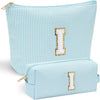 YOOLIFE Initial Makeup Bag for Women - Teen Girl Gifts Trendy Stuff Monogram Cute Makeup Bags Make Up Case for Women Her Best Friend Friendship Sister Teacher, Personalized Birthday Gifts I - Roamly