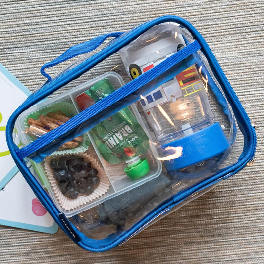 Wildkin Kids Insulated Lunch Box – Durable and Reusable for School & Travel - Clear w/Blue Trim