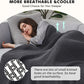 L'AGRATY Knitted Weighted Blanket - 48"x72" 15lbs Cooling Chunky Knit Heavy Blanket for Adults Braided Crochet Throw Thick Cable Yarn Knit Decorative No Beads Evenly Weighted Machine Washable