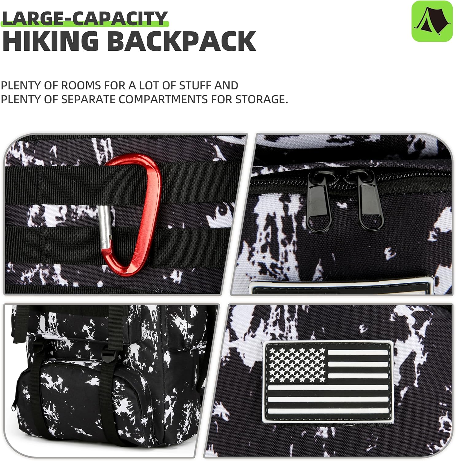 King'sGuard 70L Camping Hiking Backpack Tactical Backpack Military Molle Rucksack Backpack for Outdoor - Roamly