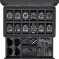 ROTHWELL Luxury Watch Box for 12 Watches – PU Leather Watch Box with Real Glass Lid – Slide out Accessory Drawer with Multiple Compartments (Carbon)
