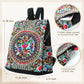 Jursccu Embroidered Women Backpack Purse, Fashion Canvas Travel Anti-theft Rucksack Shoulder Bag (Flower Embroidery)