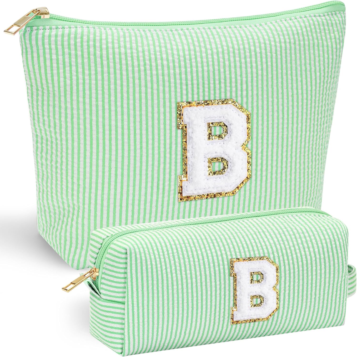 YOOLIFE 2 Travel Makeup Bags for Women - Cute Makeup Bag Makeup Bag Organizer Make Up Bag Travel Essentials Makeup Bag Personalized Gifts Friend Gifts for Women Teenager Bridesmaids Letter B - Roamly