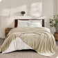 Bare Home Fleece Blanket - Giant Size - Ultra-Soft Lightweight for Bed, Sofa, and Couch - Luxury Microplush - Cozy Warm Blanket (Giant, Oyster)