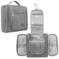 PAVILIA Toiletry Bag Travel Bag for Women Men, Hanging Cosmetic Organizer, Water Resistant Makeup Bag for Accessories Toiletries, Large Travel Essentials Kit (Grey)