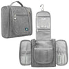 PAVILIA Toiletry Bag Travel Bag for Women Men, Hanging Cosmetic Organizer, Water Resistant Makeup Bag for Accessories Toiletries, Large Travel Essentials Kit (Grey)