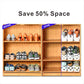 Shoe Slots Organizer, 20PCS Adjustable Double Layer Stack Shoe Rack, 50% Space-Saving Storage Rack Holder, Black