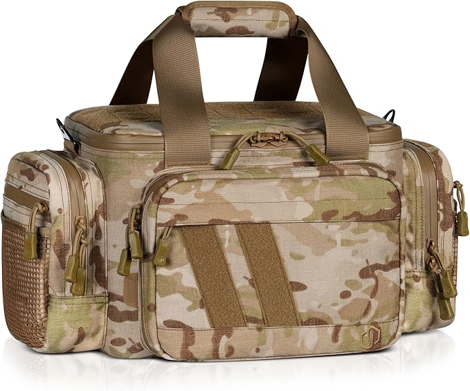 Savior Equipment Specialist Series Tactical Triple Pistol Shooting Range Hunting Duffle Bag Gun Carrying Case, Rigid Compartment Frame, Lockable Zippers