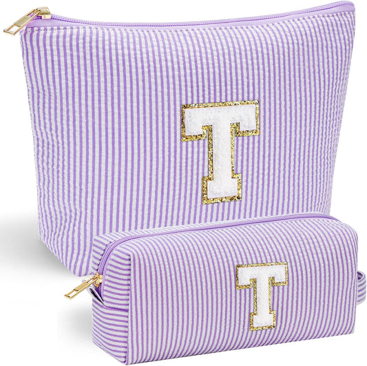 YOOLIFE Preppy Stuff Cute Cosmetic Bag Travel Bag - Large Makeup Bag Make Up Bag Cosmetic Bag Personalized Daughter Sister Gifts for Women Her Bridesmaid Gift Preppy Makeup Bag Tween Girls Gifts T - Roamly