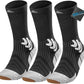 Men's Compression Running Socks: Coolmax Athletic Crew Socks Moisture Wicking Anti-Blister Cushion for Hiking 3 Pairs