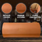 Barton Leather Watch Roll for 3 Watches | Convenient Organizer Case for Travel & Storage | Fits Classic & Smart Watches (Up to 46mm) | Compact, Durable, Lightweight, Stylish - Brown