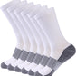 FOOTPLUS Hiking Copper Compression Socks,Unisex Cushioned Sole Arch Support Athletic Crew Running Socks