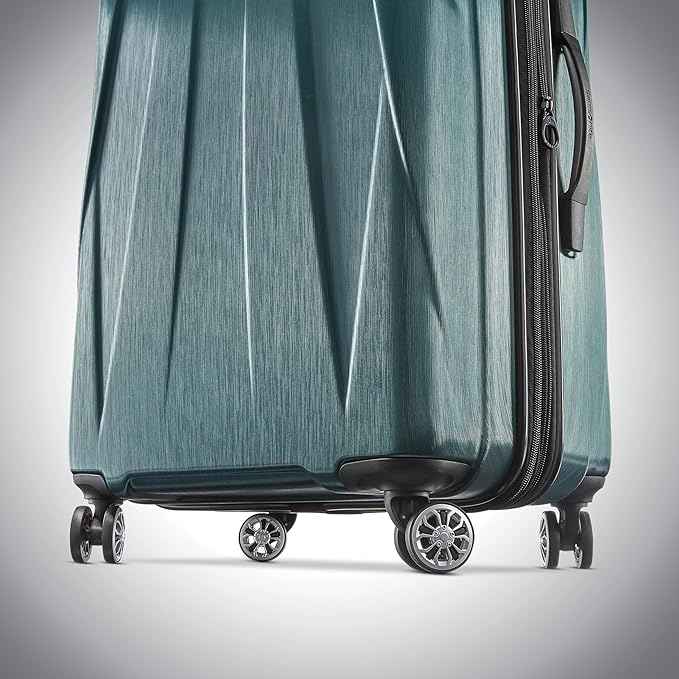 Samsonite Centric 2 Hardside Expandable Luggage with Spinner Wheels, Emerald Green, Checked-Medium 24-Inch