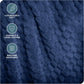 Bare Home Textured Fleece Blanket - King Size - Ultra-Soft Lightweight for Bed, Sofa, and Couch - Luxury Microplush - Cozy Warm Blanket (King, Waffle Dark Blue)