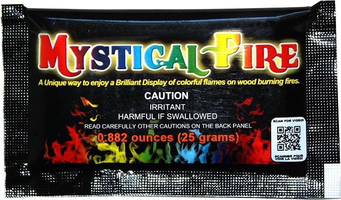 Mystical Fire Color Changing Packets Fire Pits Campfire Long-Lasting Enchanted Multi-Color Magical Family Fun for Indoor Fireplace or Outdoor Use 25 Gram 12 Pack