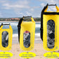 Freegrace Waterproof Dry Bags Set Of 3 Dry Bag With 2 Zip Lock Seals & Detachable Shoulder Strap, Waist Pouch & Phone Case - Can Be Submerged Into Water - For Swimming (Yellow(Window), 5L)