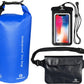Freegrace Waterproof Dry Bags Set of 3 Dry Bag with 2 Zip Lock Seals & Detachable Shoulder Strap, Waist Pouch & Phone Case - Can Be Submerged Into Water (Navy Blue, 20L)