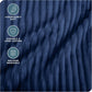 Bare Home Textured Fleece Blanket - Throw/Travel - Ultra-Soft Lightweight for Bed, Sofa, and Couch - Luxury Microplush - Cozy Warm Blanket (Throw/Travel, Ribbed Dark Blue)