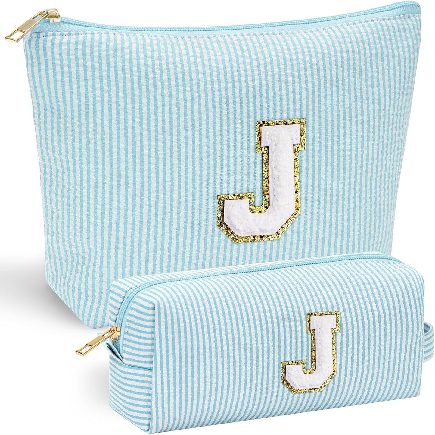 YOOLIFE Cute Makeup Bag for Women Girls - Teenager Girl Gift Ideas | Initial Make Up Bag | Personalized Gifts for Women Friends | Skin Care Bag | Mothers Day Gifts | Tween Girls Trendy Stuff J - Roamly