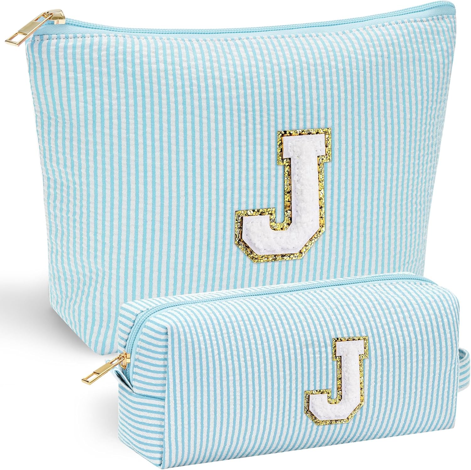YOOLIFE Cute Makeup Bag for Women Girls - Teenager Girl Gift Ideas | Initial Make Up Bag | Personalized Gifts for Women Friends | Skin Care Bag | Mothers Day Gifts | Tween Girls Trendy Stuff J - Roamly