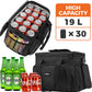 OPUX Soft Cooler Bag, Insulated Collapsible Lunch Cooler Tote for Men Work Camping Beach Travel, Portable Soft Sided Leakproof Waterproof Large Lunch Bag Box with Shoulder Strap 30 Cans, Black