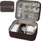 Electronics Organizer,Travel Cord Organizer Pouch, Portable Cable Organizer Bags, Waterproof Electronic Accessories Storage Case for Cables, Cords, Charger, Phone (Double Layer-Brown)