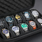 10 slots watch travel case, Hard Portable watch carry storage organizer box, fit watches up to 55mm face