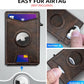 Airtag Wallet for Men,with Money Clip Gift Boxed,Slim Front Pocket Wallet RFID Blocking Metal Case Smart Pop-up Credit Card Holder in Magnetic Leather Flip