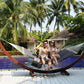 Lazy Daze Hammocks 11 FT Double Outside Hammock Quick Dry Olefin Fabric Hammock with Spreader Bar & Side Pocket for Outdoor Poolside Backyard 450 lbs Capacity, Black