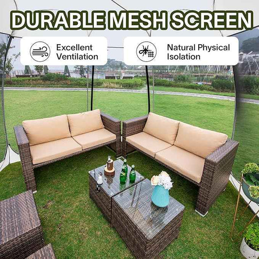 Alvantor Pop Up Screen House Gazebo with Mosquito Netting, Instant UV Resistant Sun Shelter for Patio & Backyard, Portable Canopy Tent for 2-10 Person