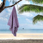 HILLFAIR Cotton Turkish Beach Towels, Quick Dry Lightweight Sand Free Peshtemal Towel for Bath Swim Yoga Spa Travel, Beach Accessories, Oversized Cotton Turkish Towels (39 x 72 inch- 4 Pack Purple)