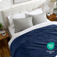 Bare Home Textured Fleece Blanket - King Size - Ultra-Soft Lightweight for Bed, Sofa, and Couch - Luxury Microplush - Cozy Warm Blanket (King, Chevron Dark Blue)
