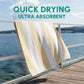 SUN'Y Waffle Microfiber Beach Towel – Sand Free, Quick Dry, Ultra Absorbent, Lightweight & Compact Travel Towel with Carry Bag - Large (63” x 31.5”), Natural Sand