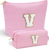 YOOLIFE Cute Gifts Travel Makeup Bag - Pink Travel Cosmetic Bag for Women Yoga, Picnic, Personalized Best Friend Birthday Gifts with Monogram - Roamly