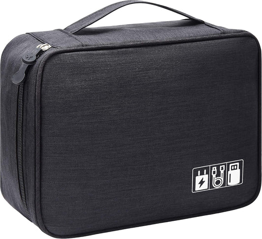 VOCUS Electronics Organizer Travel Cable Organizer Bag for Electronics Accessories, Portable Tech Carring Large Storage Case for Charger, Cord, Power Bank, Hardware