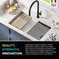 KRAUS Kitchen Sink Bellucci 32” Undermount Workstation Granite, Metallic White, Accessories, KGUW1-33WH