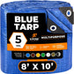 Better Blue Poly Tarp 8' x 10' - Multipurpose Protective Cover - Lightweight, Durable, Waterproof, Weather Proof - 5 Mil Thick Polyethylene - by Xpose Safety