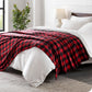Bare Home Textured Fleece Blanket - Throw/Travel - Ultra-Soft Lightweight for Bed, Sofa, and Couch - Luxury Microplush - Cozy Warm Blanket (Throw/Travel, Buffalo Plaid - Red/Black)