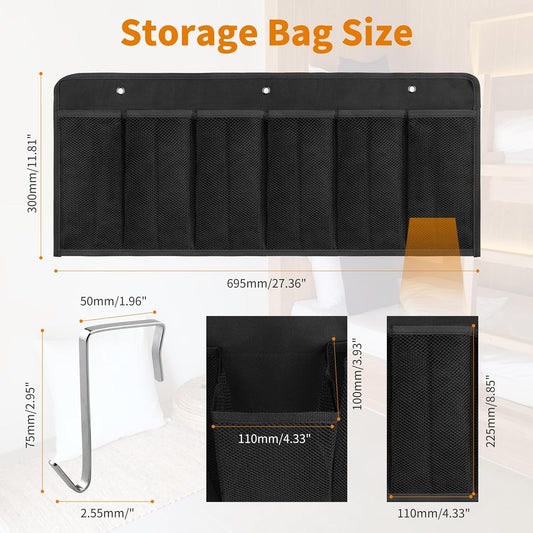 RV Shoe Pockets 6 Large Pockets Heavy Hanging Bedside Storage Organizer with Sturdy Hooks Storage Pockets Hangs on bed for Shoes Toys and Tool Accessories