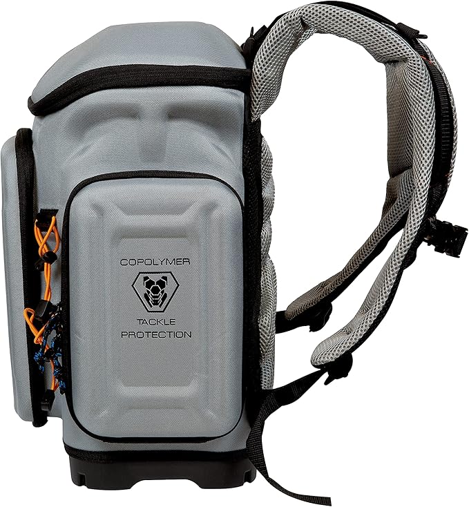 Plano Atlas 3700 Tackle Fishing Backpack, Gray EVA Material, Includes 3 3750 StowAway Utility Boxes for Worms, Lures, & Baits, Waterproof & Non-Skid Base, Grey