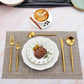 Matte Gold Silverware Set, IBIILII JEFF 40 Pieces Stainless Steel Flatware Set，Kitchen Utensil Set, Tableware Cutlery Set, Knife Spoons And Forks Set, Satin Finished Polished & Dishwasher Safe