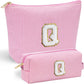 YOOLIFE Personalized Makeup Bag - Initial Cosmetic Bag for Women Travel, Cute Friend Wedding Girlfriend Birthday Gift for Teen Girls 16-18 Q - Roamly