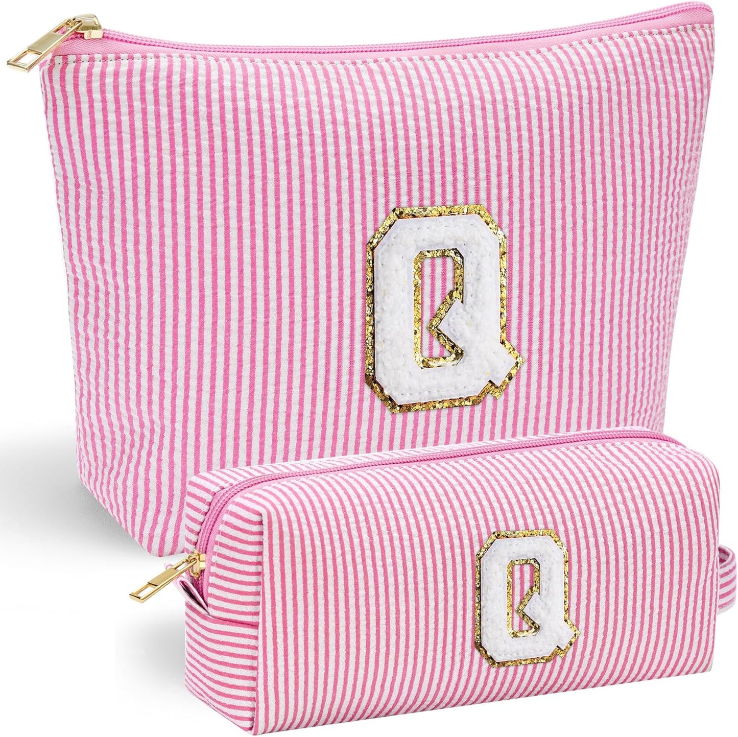 YOOLIFE Personalized Makeup Bag - Initial Cosmetic Bag for Women Travel, Cute Friend Wedding Girlfriend Birthday Gift for Teen Girls 16-18 Q - Roamly