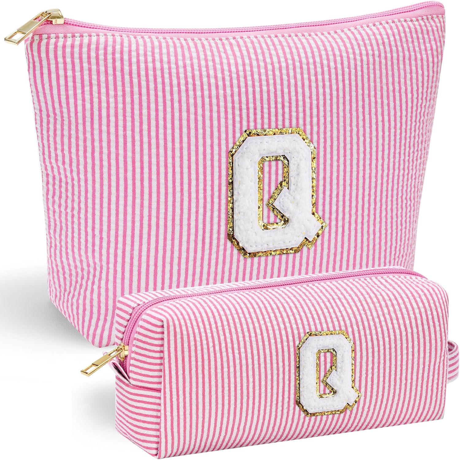 YOOLIFE Personalized Makeup Bag - Initial Cosmetic Bag for Women Travel, Cute Friend Wedding Girlfriend Birthday Gift for Teen Girls 16-18 Q - Roamly