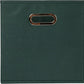 Household Essentials Fabric Storage Cube Bins, 6 Piece Set, Strong Poly-Woven Fabric, Chipboard Sides, Grommet Front Handle, Stackable and Foldable, Classic Design, Dark Green