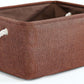 TheWarmHome Decorative Basket Rectangular Fabric Storage Bin Organizer Basket with Handles for Clothes Storage (Brown, Large-1Pack,15L*10.5W*8H)