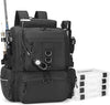 Rabjen Fishing Tackle Backpack, 45L Storage Waterproof Travel Bag Store Fishing Gear with Insulated Top Pocket