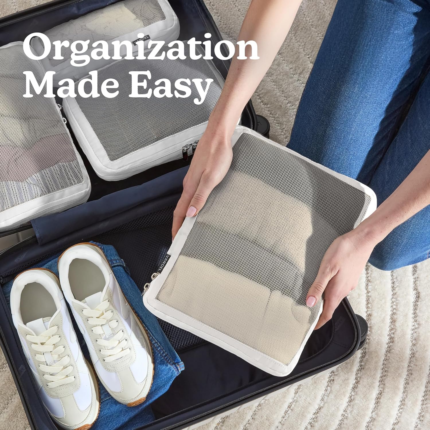 Vandel Space-Saving Compression Packing Cubes for Women, Men, Compressible Carry On Suit Case Organizer Luggage Packing Cubes for Travel Organizer Bags for Luggage and Backpacks, Suitcase Cube - Roamly