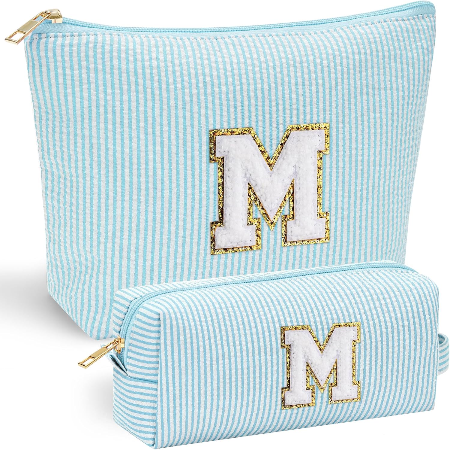 YOOLIFE Initial Makeup Bag for Girls Women - Skin Care for Teens 10-12 | Make Up Bag | Trendy Stuff for Tween Girls & Women | Graduation & Mothers Day Gifts - Roamly