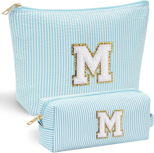 YOOLIFE Initial Makeup Bag for Girls Women - Skin Care for Teens 10-12 | Make Up Bag | Trendy Stuff for Tween Girls & Women | Graduation & Mothers Day Gifts - Roamly